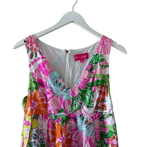 LILLY PULITZER MULTICOLOR TANK BLOUSE NOSEY POSIE 100% RAYON SZ M #2122 - Picture 3 of 14